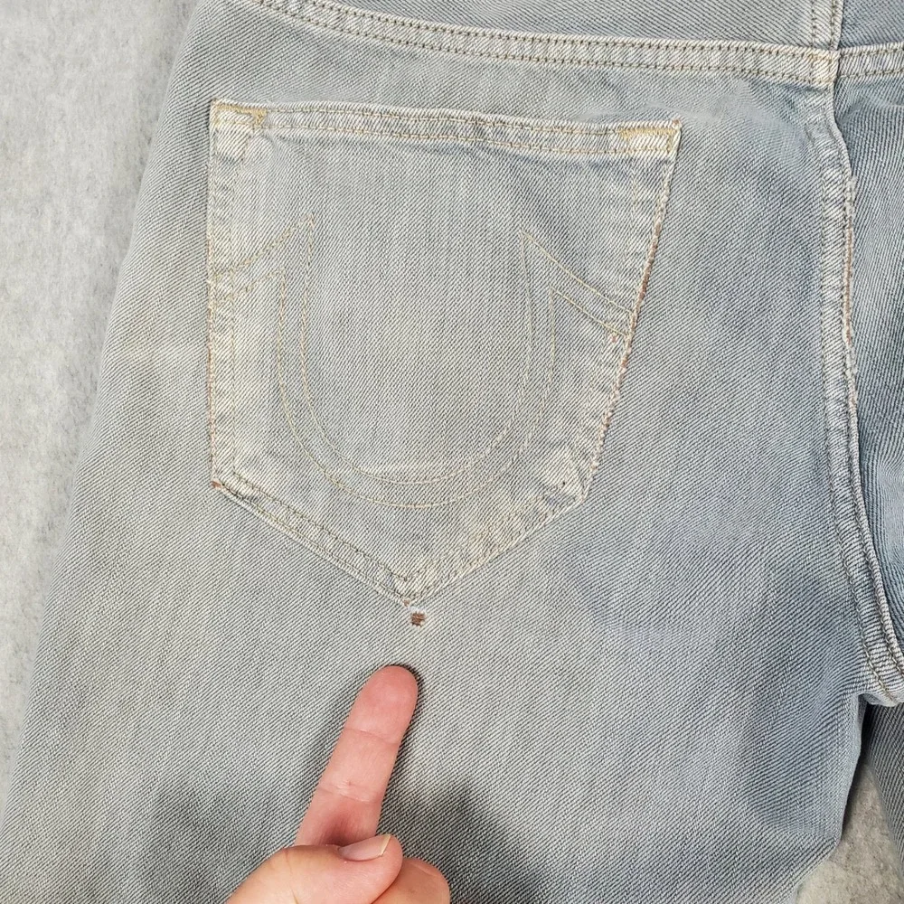 True Religion Bobby Jeans Mens 30X29 Straight Leg Light Wash Denim Made in USA